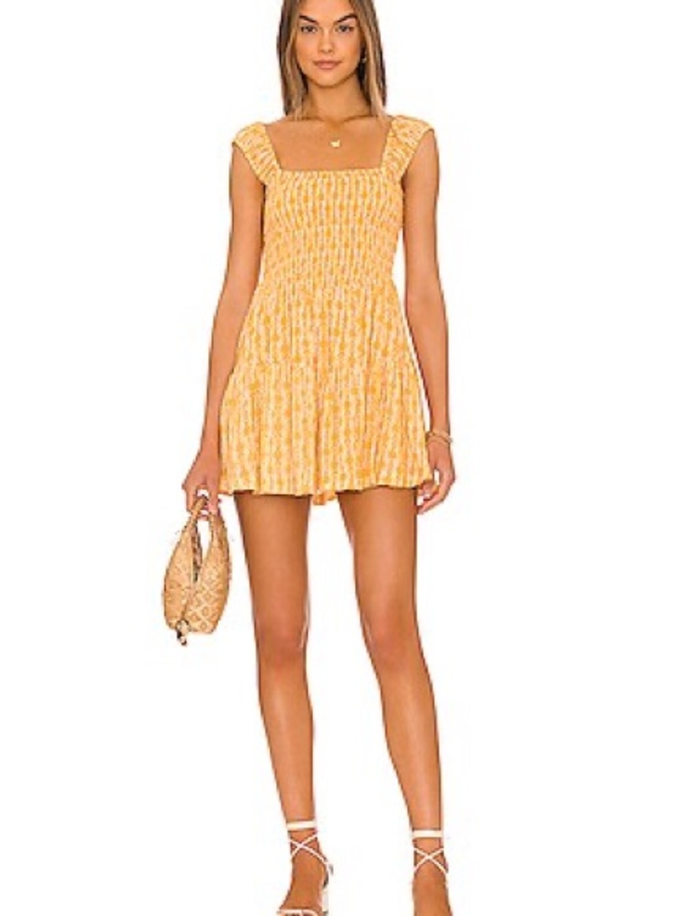 Free People Sweet Annie Mini Dress in Sunshine Combo